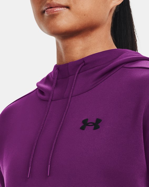 Women's Armour Fleece® Left Chest Hoodie, Purple, pdpMainDesktop image number 3